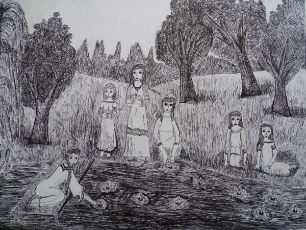 Праздник Ивана Купала рисунок карандашом