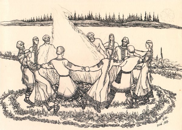 Эскиз народного праздничного обряда