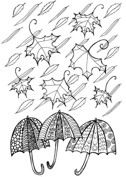 Осенний рисунок карандашом