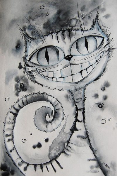 Чеширский кот карандашом