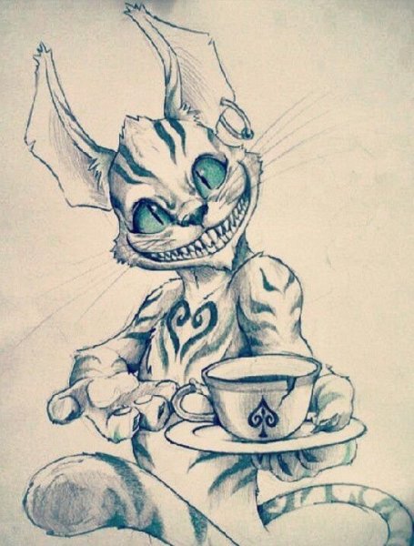 Алиса в стране чудес Чеширский кот рисунок