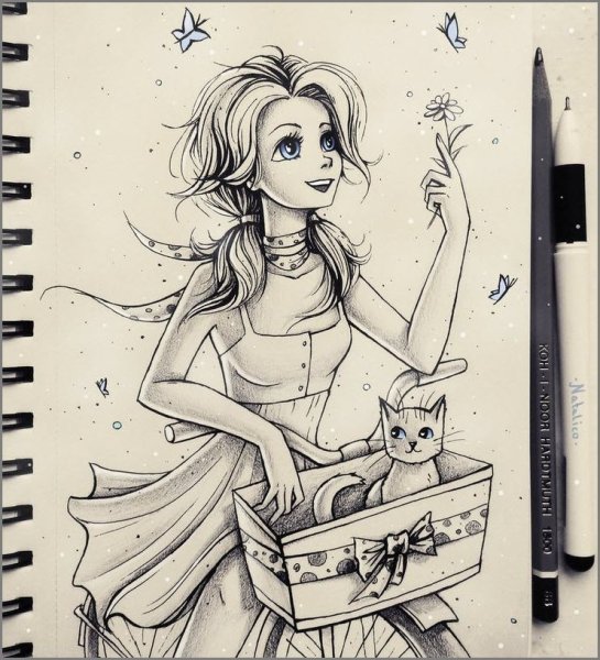 Классные рисунки в скетчбуке