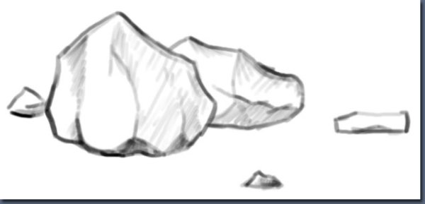 Нарисовать камень поэтапно