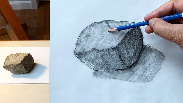 Камень рисунок карандашом