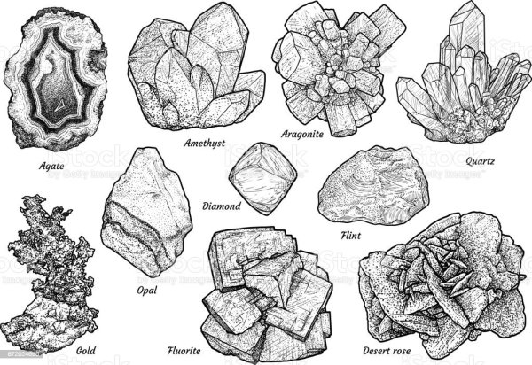 Минералы карандашом