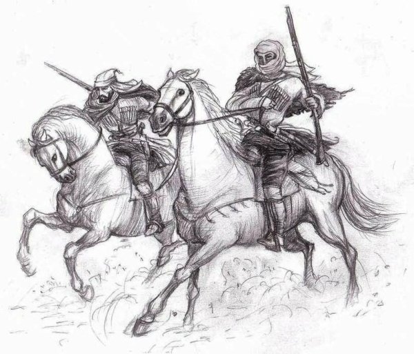 Кавказский воин рисунок