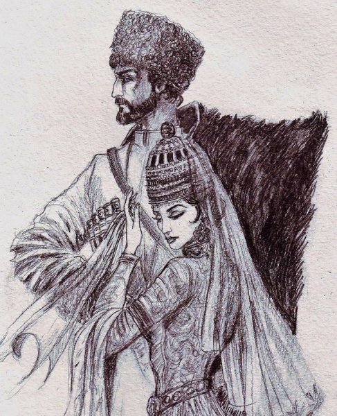 Кавказ Черкесы черкешенка