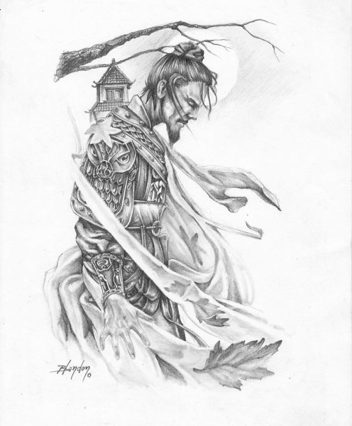 Самурай рисунки Наброски