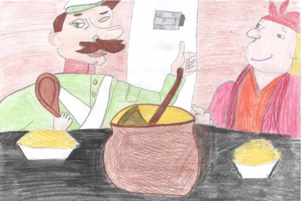 Каша из топора нарисовать