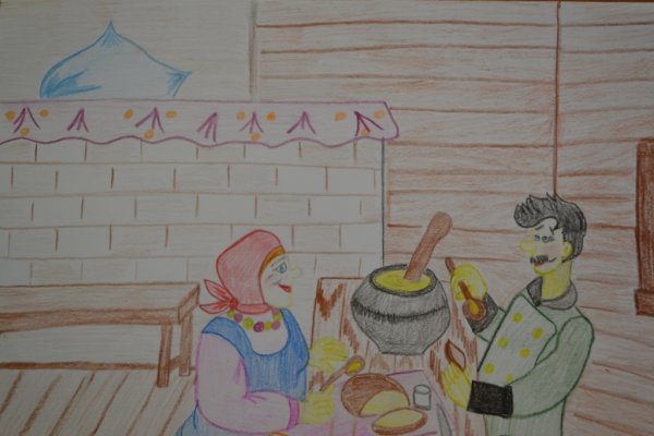 Разукрашка к сказки каша из топора