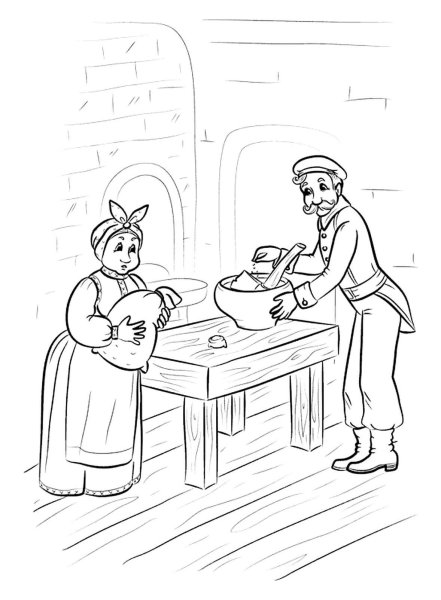 Рисунок из сказки каша из топора 2 класс