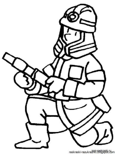 Пожарник раскраска