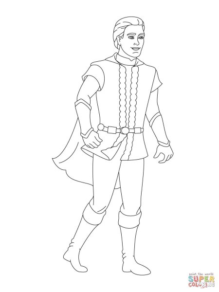 Раскраски для девочек принц