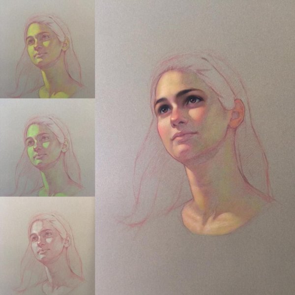 Рисование портрета пастелью пошагово