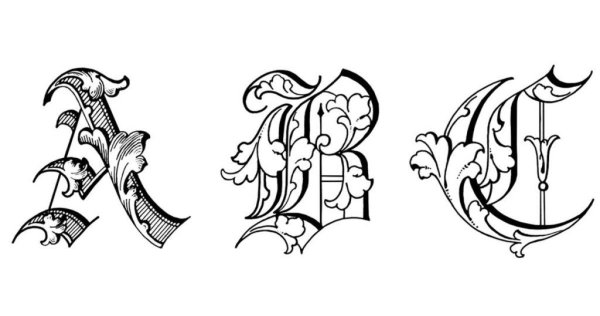 Буквица Готика каллиграфия