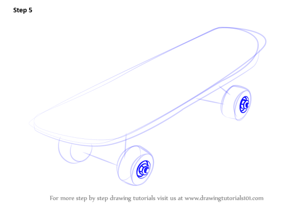 Поэтапное рисование скейта
