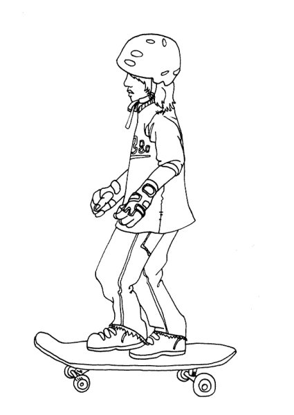 Раскраска скейтбордист