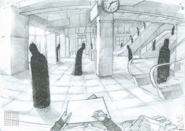 Вокзал карандашом