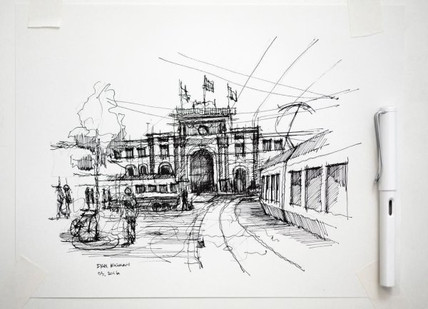 Вокзал набросок