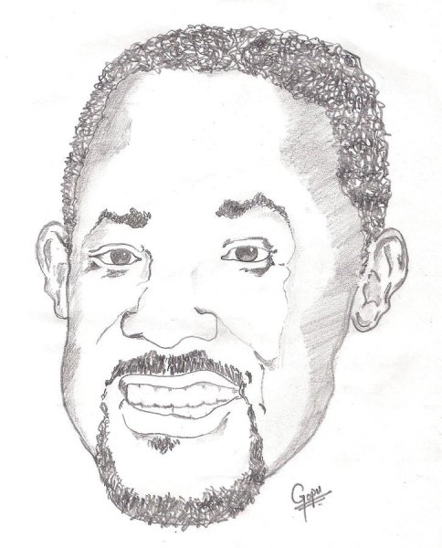 Портрет афроамериканца карандашом
