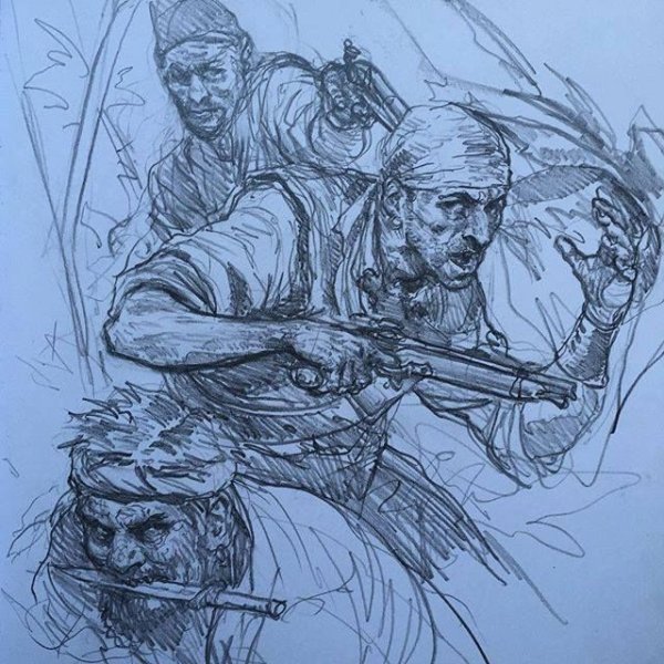 Портрет африканки карандашом