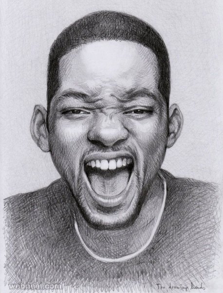 Уилл Смит портрет карандашом