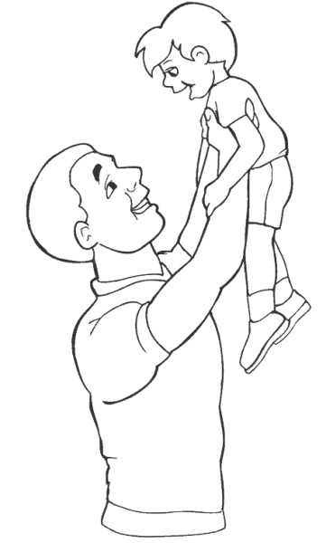 Папа раскраска для малышей