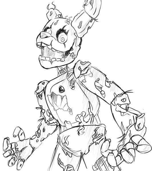 Раскраска СПРИНГТРАП из ФНАФ 9