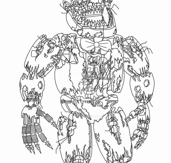 Раскраска АНИМАТРОНИКИ Бонни кошмарный