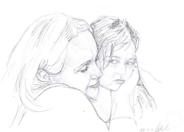 Зарисовка мама карандашом