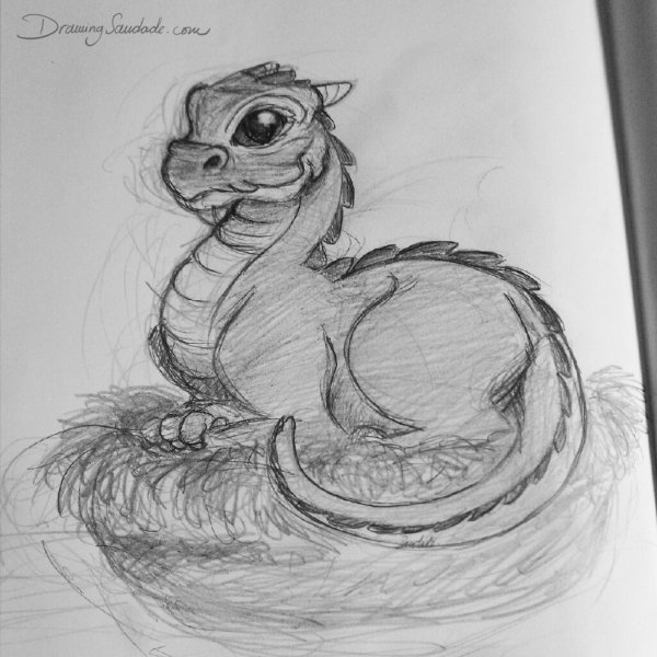 Рисунки карандашом дракончики