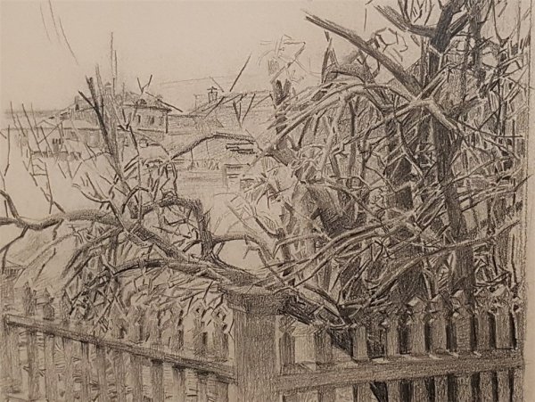 М. А. Врубель. Дерево у забора.