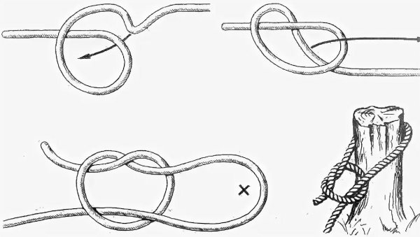 Морской узел петля самозатягивающиеся
