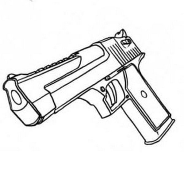 Desert Eagle чертёж с размерами вид спереди