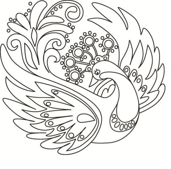 Жар птица карандашом