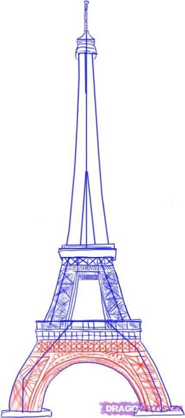 Эйфелева башня карандашом