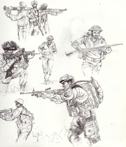 Арт эскиз военный