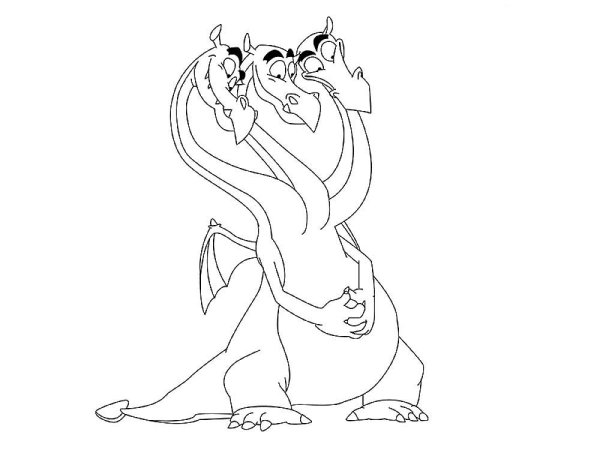 Змей Горыныч три богатыря раскраска