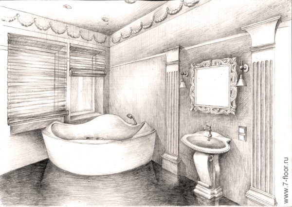 Раскраска ванной комнаты