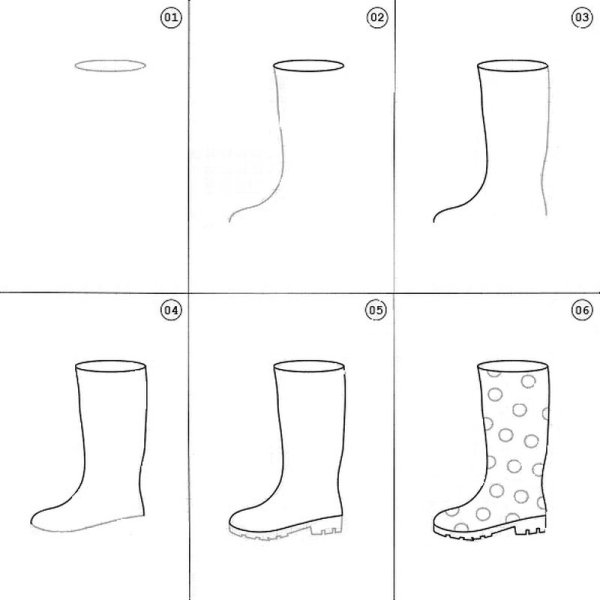 Рисование резиновые сапоги