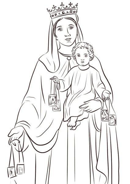 Богородица раскраска для детей