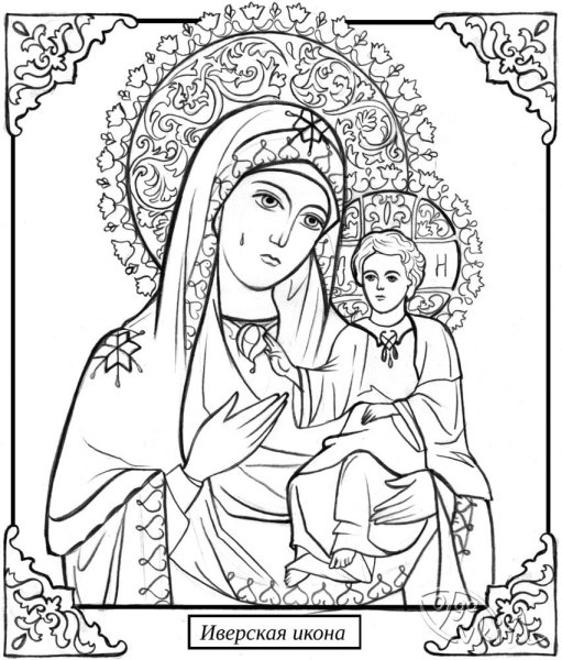 Раскраска икона для детей
