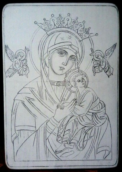 Раскраска Покров Пресвятой Богородицы для детей