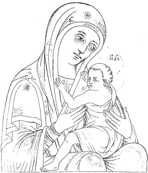 Дева Мария раскраска