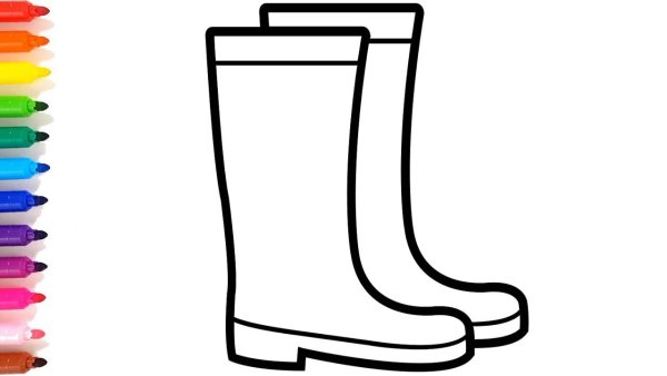 Резиновые сапожки раскраска