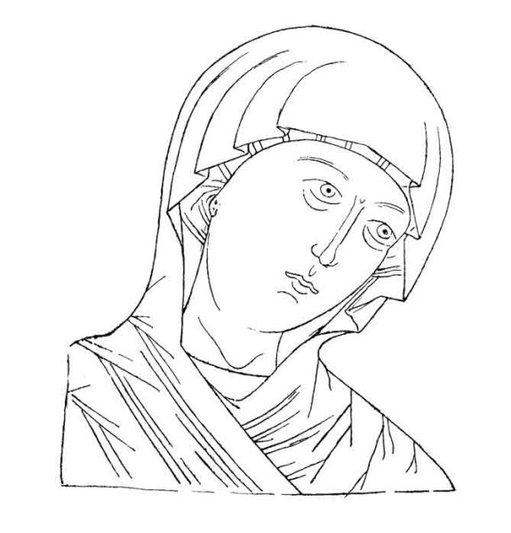 Эскиз тату Божья Матерь с ребенком