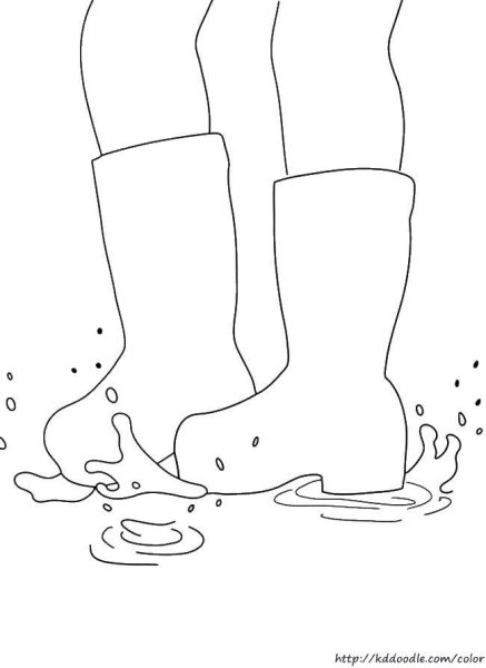 Раскраска сапоги резиновые для детей