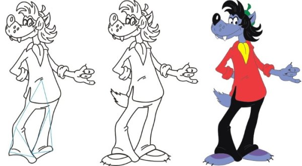 Рисуем волка из ну погоди