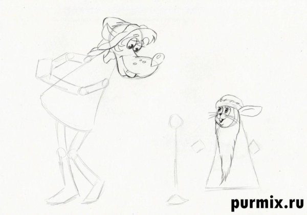 Волк из ну погоди рисунок поэтапно