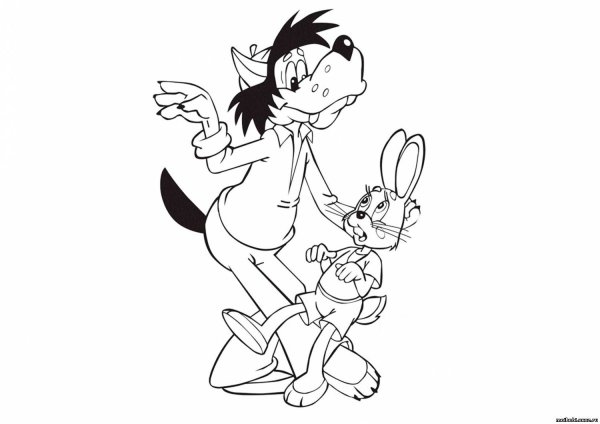 Детские раскраски волк ну погоди